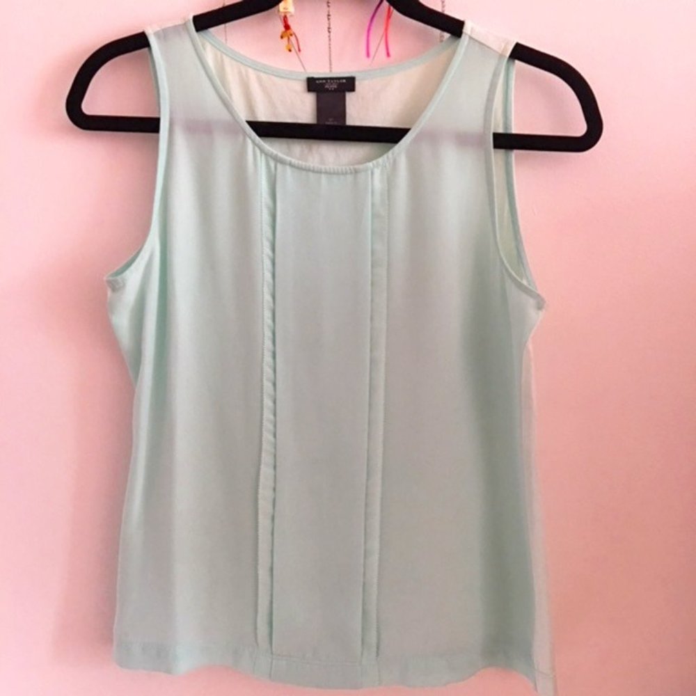 Ann Taylor Mint Chiffon Shell Tank Blouse